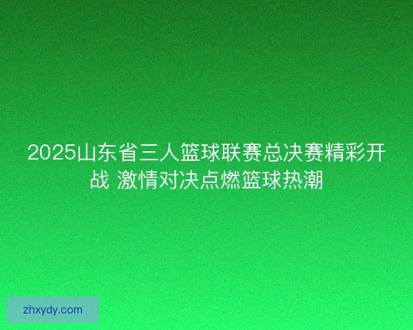 2025山东省三人篮球联赛总决赛精彩开战 激情对决点燃篮球热潮