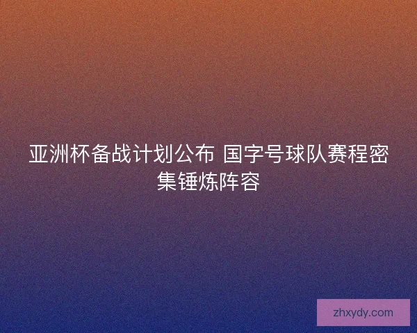亚洲杯备战计划公布 国字号球队赛程密集锤炼阵容 亚洲杯备战计划公布 国字号球队赛程密集锤炼阵容