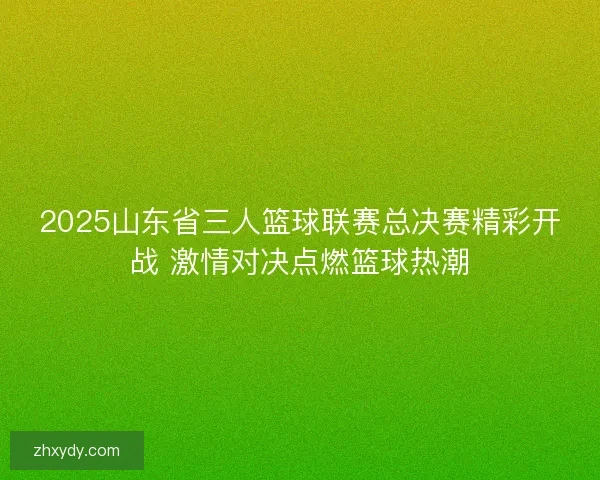 2025山东省三人篮球联赛总决赛精彩开战 激情对决点燃篮球热潮
