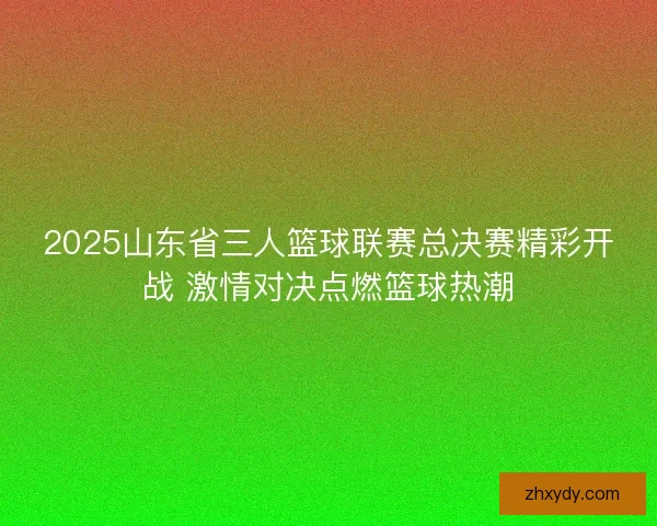 2025山东省三人篮球联赛总决赛精彩开战 激情对决点燃篮球热潮